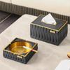 Household simple living room light luxury creative office fly ash ashtray tissue box desktop decoration storage accessories