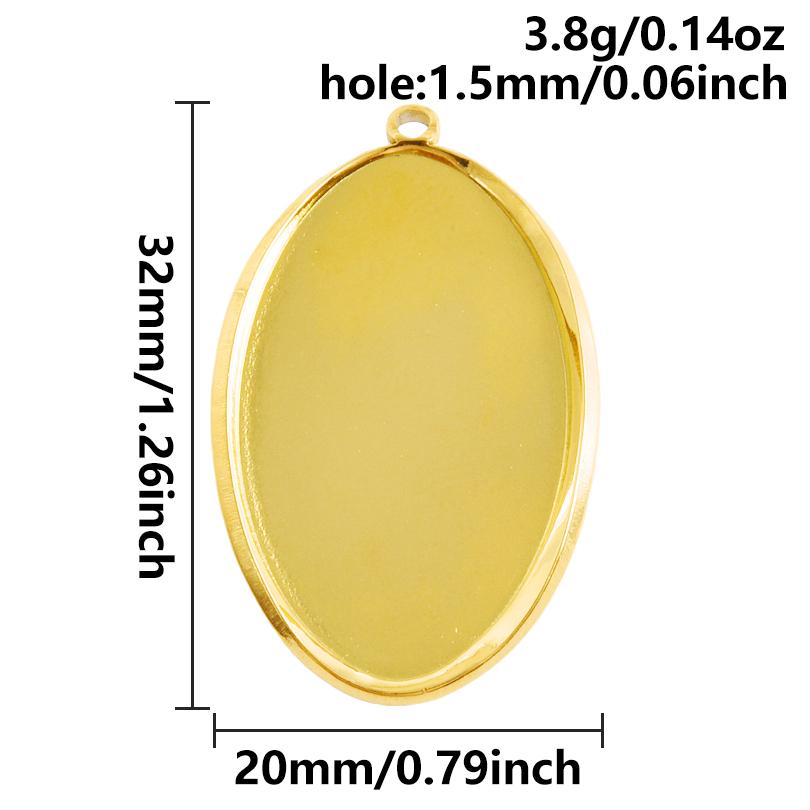 6 Stück Herz Quadrat Wassertropfen Oval Cabochon Basis Fassung Anhänger Edelstahl Charms Für Schmuckherstellung Großhandel DIY Materialien