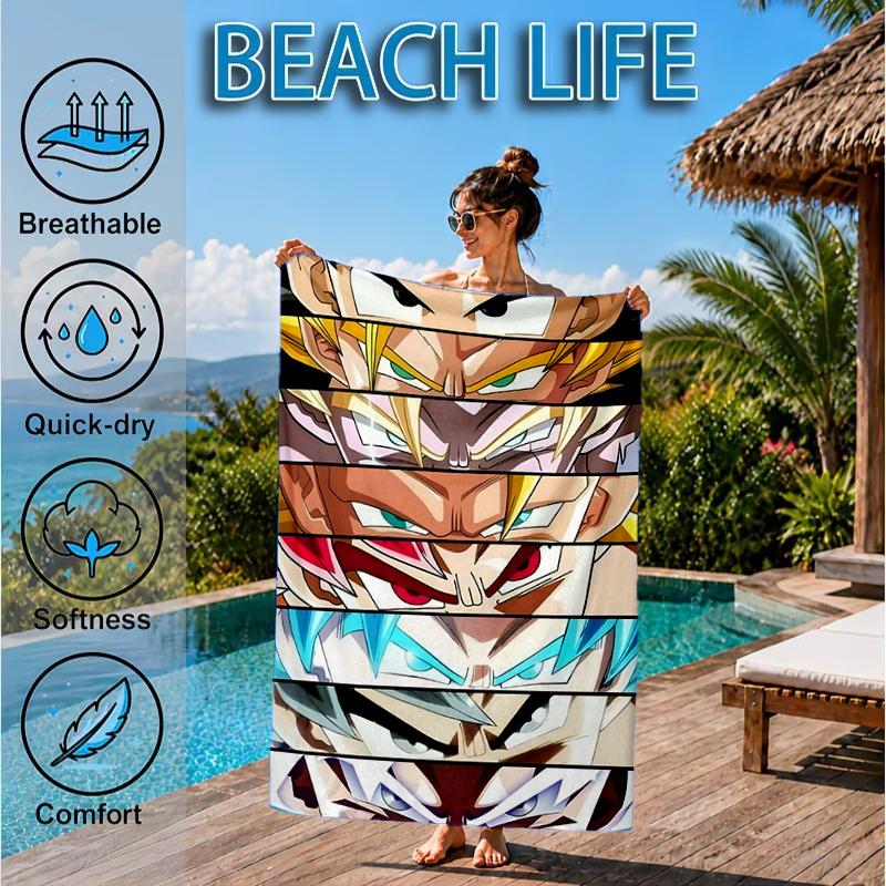 Goku Anime Beach Towel, Microfiber Beach Towel, Perfect For Pool, Beach, Travel, Home Decor Beach Party Fan Gifts