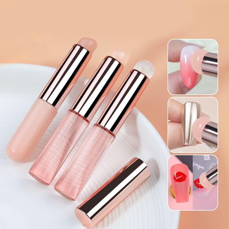 Nails Art Brushes Silicone Nail Tool Silicone Lip Brush Make Up Brush Round Head Nail Brush Manicure DIY Tool for Women