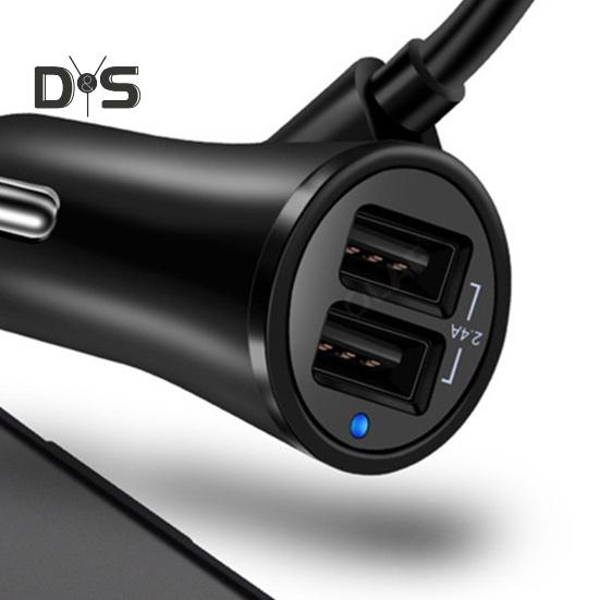 Car Charger QC3.0 3.1A 2.4A 4 USB 1.8M Cable Front Rear Seat Universal High Power 8A Fast Charge Automotive Charging Adapter Car Supplies