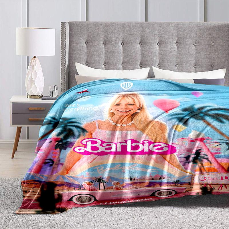 1pc Barbie Dreamland Adventure Cartoon Blanket,Portable Throw for Travel & Camping, All Season Cozy Blanket,Ideal Gift