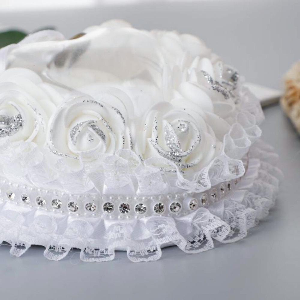 Flower Decorated Heart Shaped Ring Box Luxury Wedding Ring Box Ring Bearer Box  Proposal Event