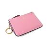 Coach Key Case 13 Solid Color Letter Logo Zipper Pebble Grain Leather Wallet Key Pouch Women Wallets Pink C7957G-IMOUS