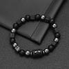 12 Zodiac Volcanic Stone Couple Bracelet Elastic Square Bead Gift for Men and Women