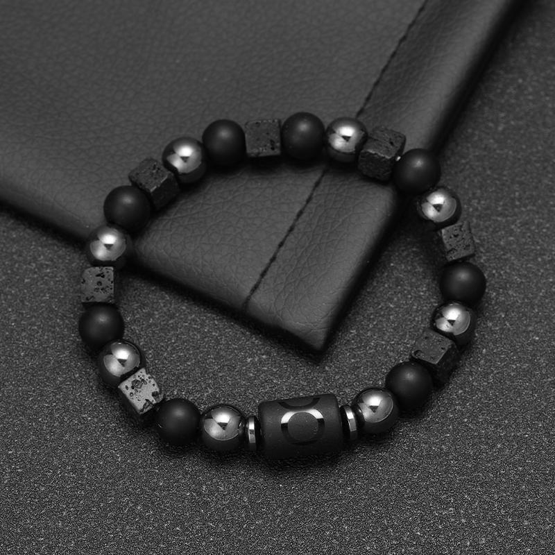12 Zodiac Volcanic Stone Couple Bracelet Elastic Square Bead Gift for Men and Women