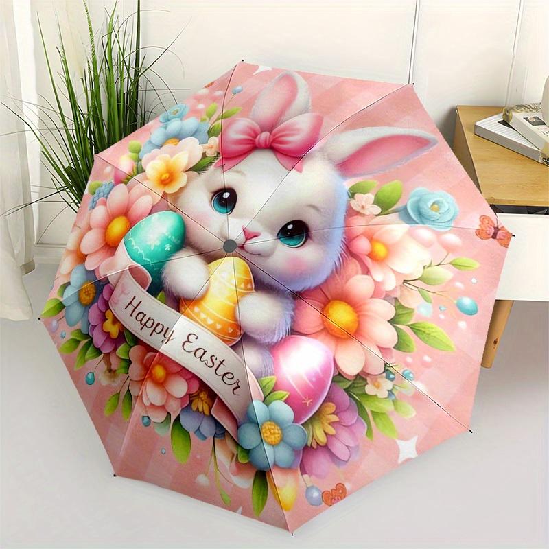 1pc Easter Bunny Themed High-quality Umbrella,Automatic Opening and Closing Umbrella,Multi-functional Umbrella G0811043