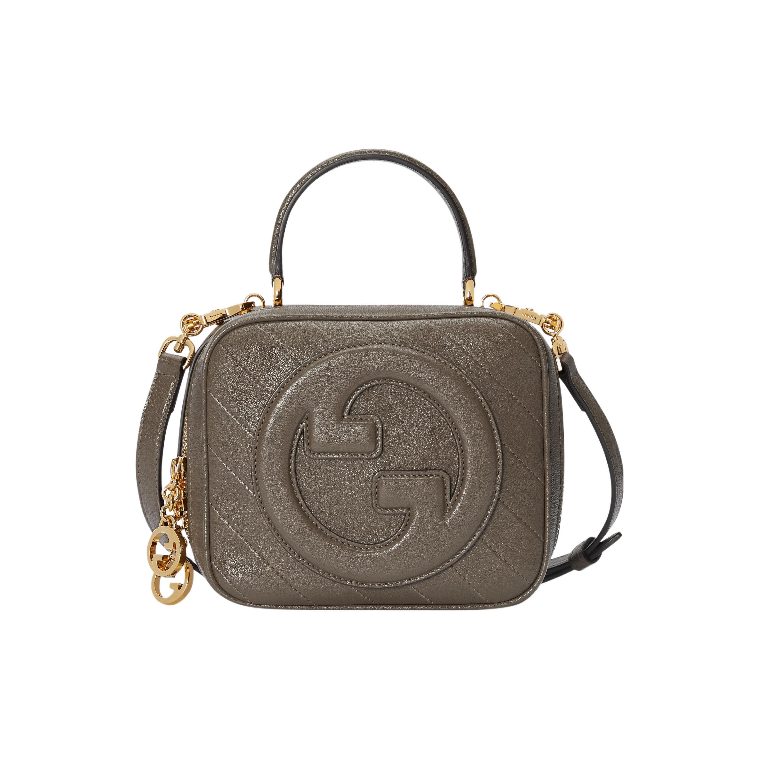 

Gucci Blondie Round Interlocking Double G Zipper Closure Leather Shoulder Crossbody Handbag Women handbag Brown Gray 744434-1IV0G-2802 Basic Set (Bag+Dust Bag)