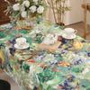 Bedruckte Tischdecke im Vintage-Stil – rechteckig, Ölgemälde-Design für Ess- und Couchtische, handgefertigtes Polyester