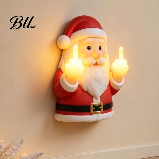Creative Holiday Home Ornament Halloween Ghost Middle Finger Glow Night Light, Funny LED Wall Spooky Resin Figurine Lamp, Cute Tabletop Decoration for