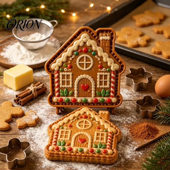 Christmas Party Food Prep Mini Pie Mold for Hand Pies, Holiday Gingerbread Man House Santa Claus Dough Stamp Baking Press Tools Pastry Cookies,