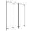 350170 vidaXL Room Divider 5 Panels White 200x220 Cm Fabric
