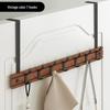 Bamboo Wood 7-Hook Over-Door & Wall Mount Coat Rack