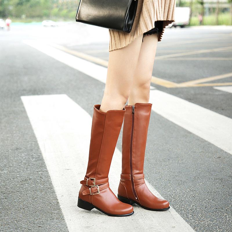 British style but knee boots high Martin boots knight boots European and American boots large size