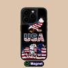 USA America Flag Matte Surface Magsafe Mobile Phone Case for iPhone 17 16 15 14 13 12 11 Air Pro Max Plus Colorful Cover