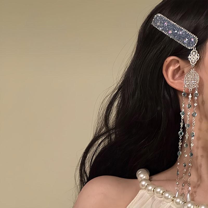 Pince à Cheveux Métallique Papillon Style Y2K Pour Femmes Pince à Cheveux à Franges Strass Paillettes Filles Tendance Bijou Exquis Accessoire de Cheveux