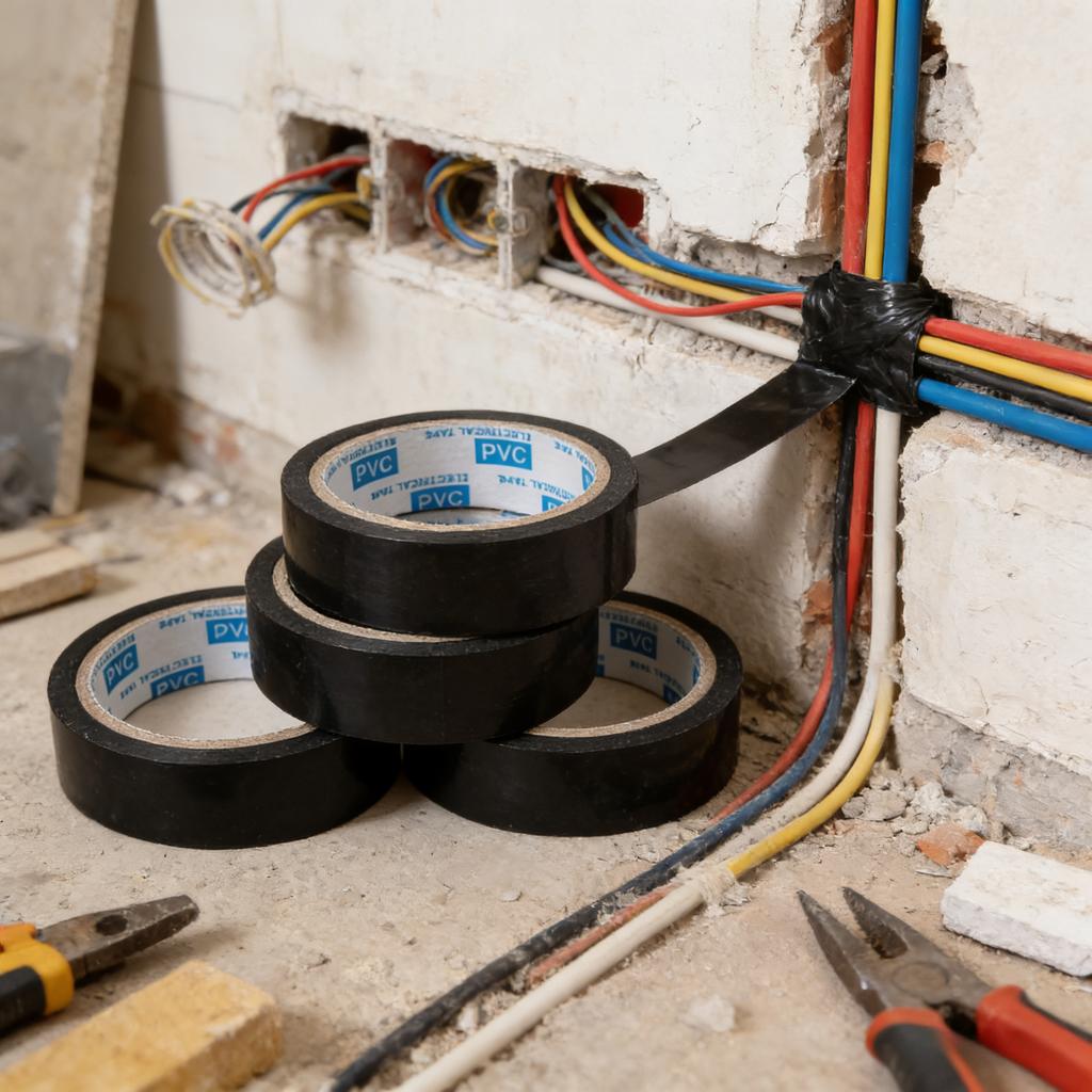 Insulating Electrical Tapes PVC Flame Retardant Black Self Adhesive Electric Wire Protection Tapes Waterproof Durable High-Temp