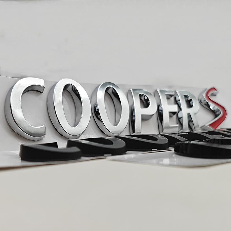 NEW 3D ABS Car Letters Logo Cooper S Rear Trunk Badge Emblem Decals Sticker For MINI R55 R56 F56 R50 R52 F55 JCW R53 Accessories