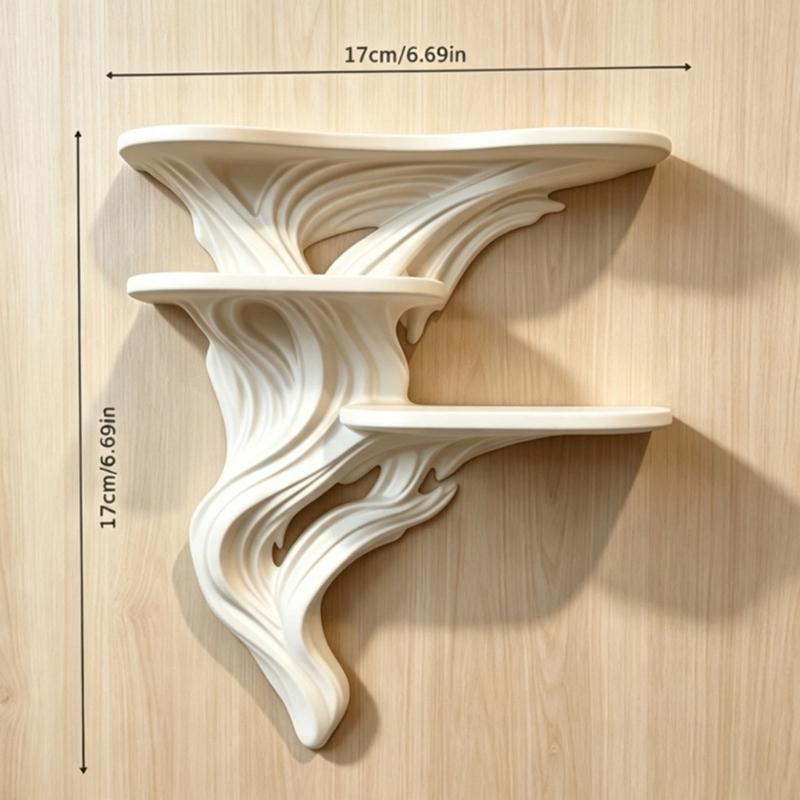 3-stöckiges Wandregal, Schwebendes Regal für Wandskulptur Hängeregal-Einheit, Dreistöckiger Kunststoff-Ausstellungsständer für Figuren im Eingangsbereich, Heimbüro,