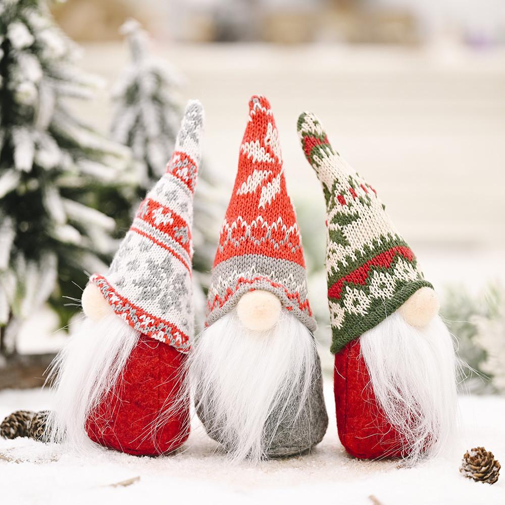 Christmas Fairy Snowflake Knit Hat Forest Elder Figurine Decorative Gift For Holiday Decor