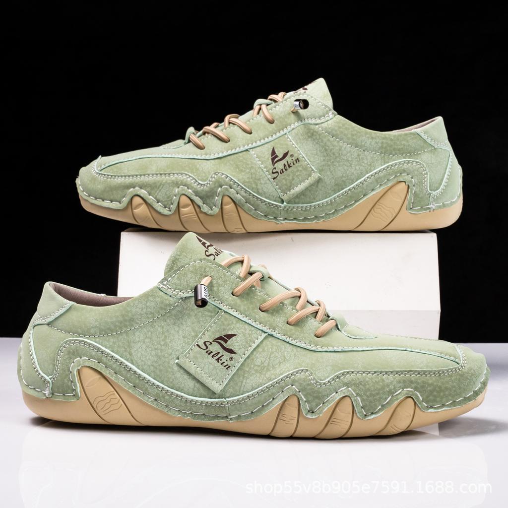 Fashion Autumn Flat Casual Shoes Handmade Comfortable Pu Leather Loafers Shoes Outdoor Men Shoes Breathable Men Moccasins Men's Sneakers