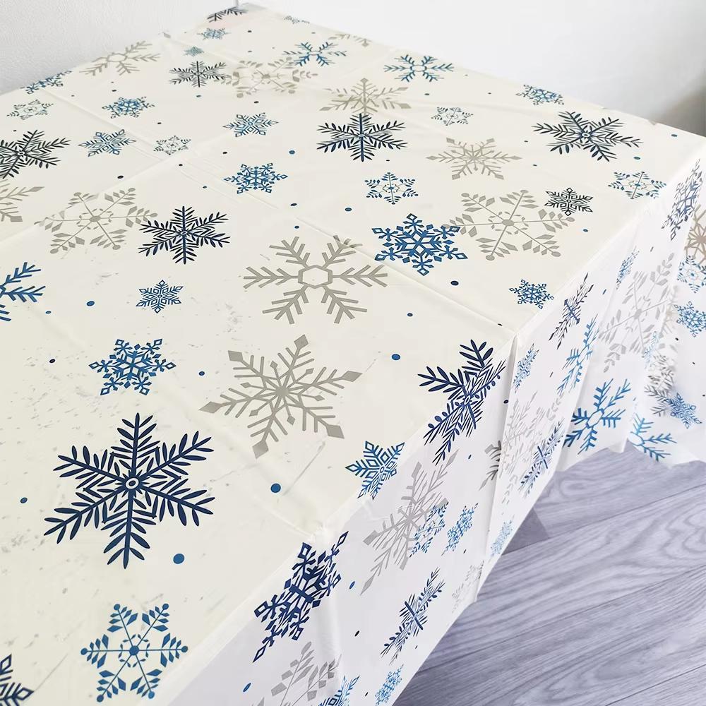 Christmas Style Disposable Tablecloths Winter Festival Tablecloth Snowflake Elk Christmas Party Tablecloth Christmas decorations