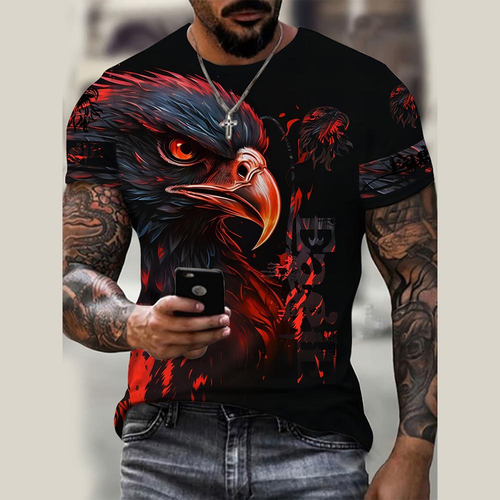 Summer Classic Handsome Comfortable Top Outdoor Sports T-Shirt Street Daily Casual Fashion Printed Comfortable Short Sleeve