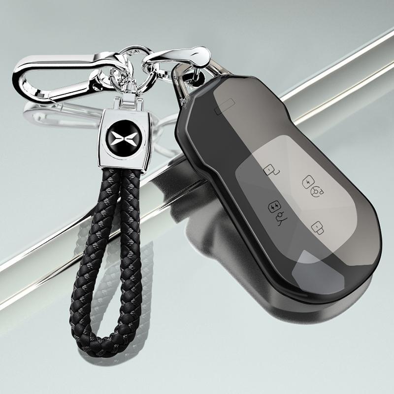 Xiaopeng Car Key Case: Fully Wrapped Transparent Shell for G6, P7i, G3i, G9, P5 - Interior Decoration and Modification.