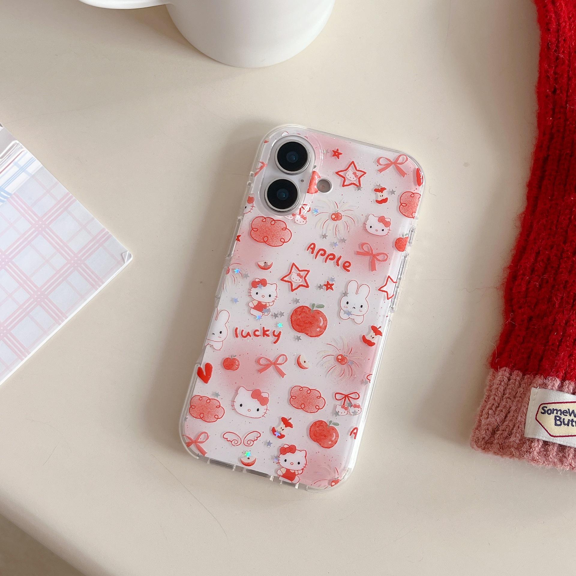 

Blushed Red Rabbit Cat iPhone Case for iPhone 17/16 Pro Max/15/14 iPhone 16 Pro