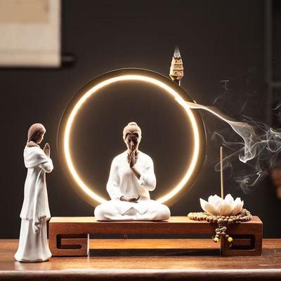 Ceramic Yoga Girl Sculptures and Figurines Creative Zen Home Room Office Yoga Room Table Decoration and Accessories