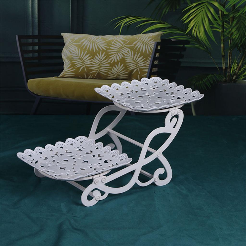Metal Rod Fruit Plate Dessert Stand with Multiple Layers Detachable Cupcake Stand Holder 3 Tiers Cake Display Racks