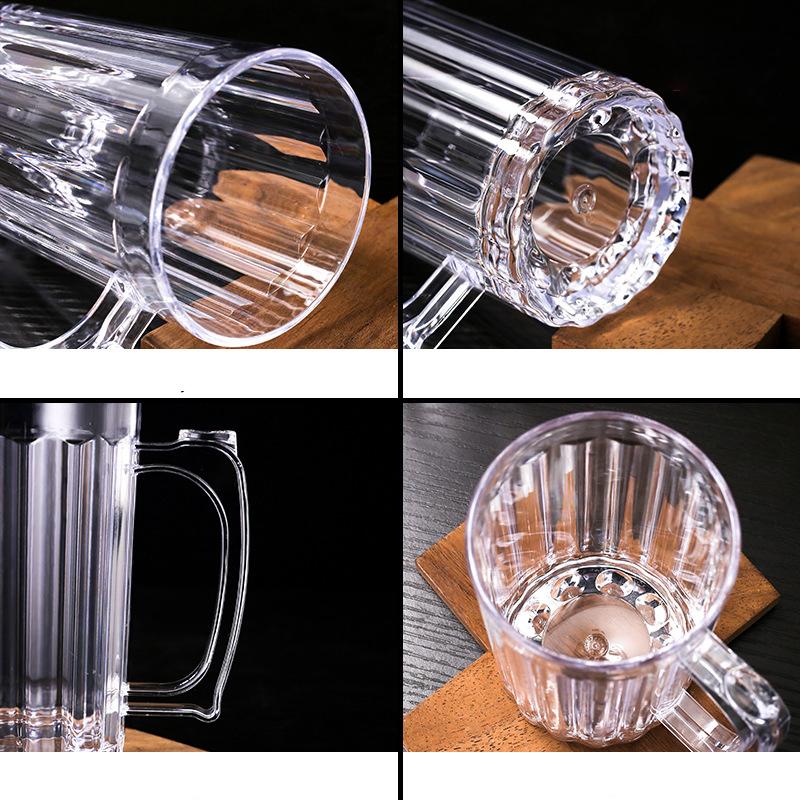 1Pcs 400Ml/600Ml Creative Transparent Acrylic Water Cup Large Capacity Anti-Fall Beer Cup Home Office Bar Tea Juice Coffee Mugs