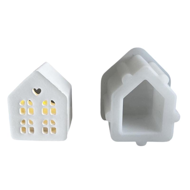 Handcraft Lovers  House Light Stand Silicone Mold Easy to Use Silicone House Mold for Making Teas Light Candle Holders