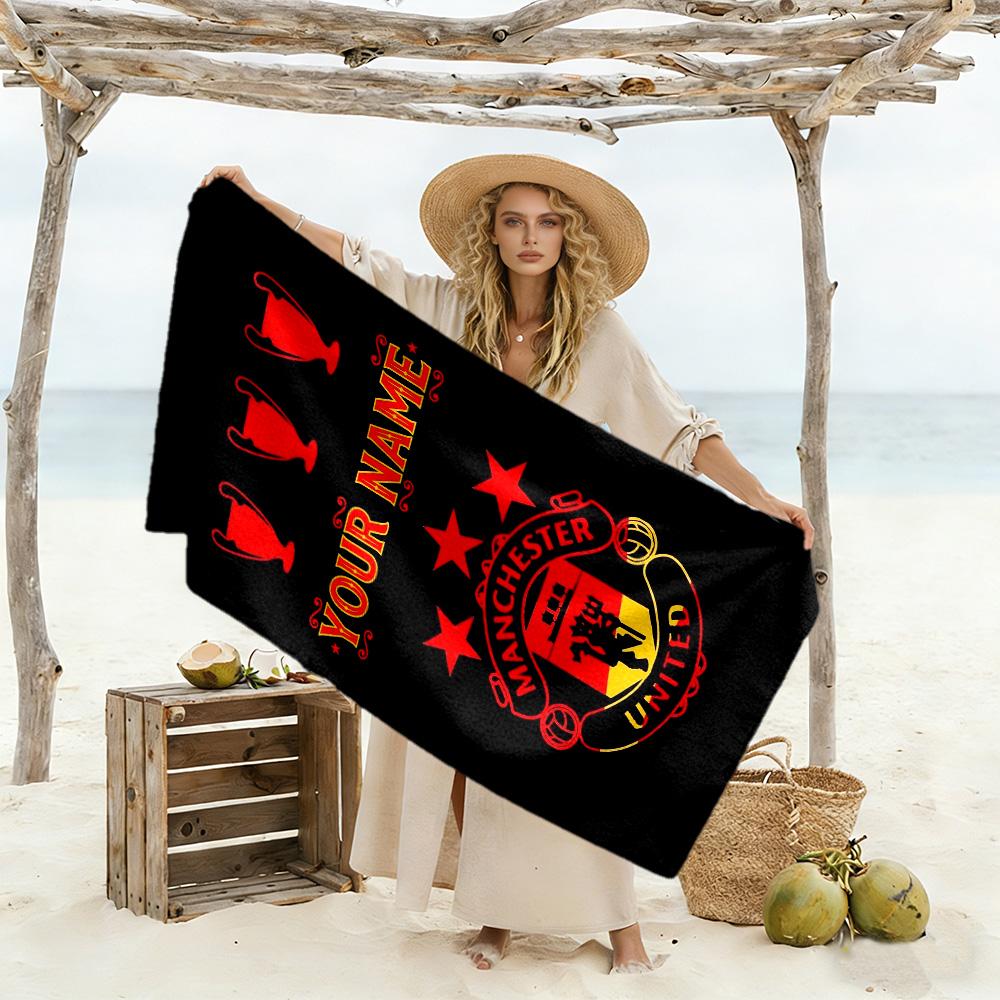 Manchester Personalized Name Beach Towel Soft Durable Quick-Dry Portable for SwimmingBeachCamping Travel Beach AccessoriesGym