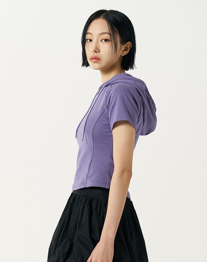 Ndy Women S Short Sleeve Mini Hoodie Grayish Purple Grayish Purple/Xs