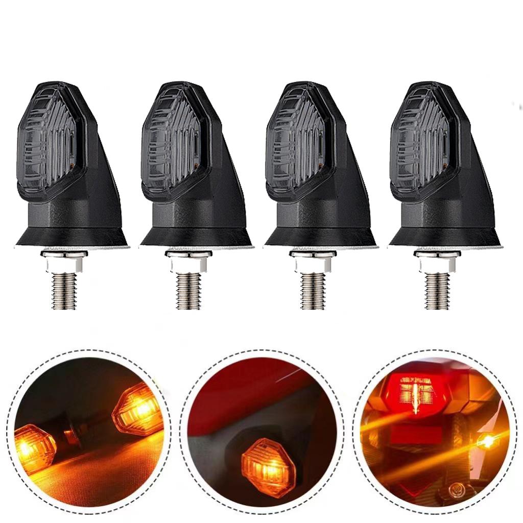 8mm Mini Motorcycle LED Turn Signal Lights 12V Moto Indicator Lamp Amber Blinker Turn Signal Lamps Motorbike Accessories