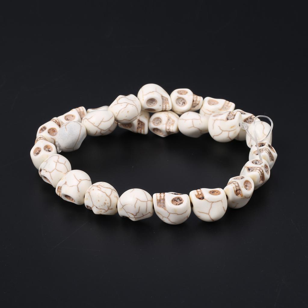 1 Streng Halloween Schedelkralen, Gotische Natuursteen Turkoois Kralen voor DIY Kettingen Armbanden Enkelbandjes Accessoires, Sieraden Maken Handwerk Kralen 38cm
