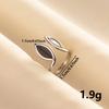 Punk Silver Color Black Enamel Sun Moon Star Eye Rings For Women Men Accessories Stainless Steel Ring Open Finger Jewelry Bagues