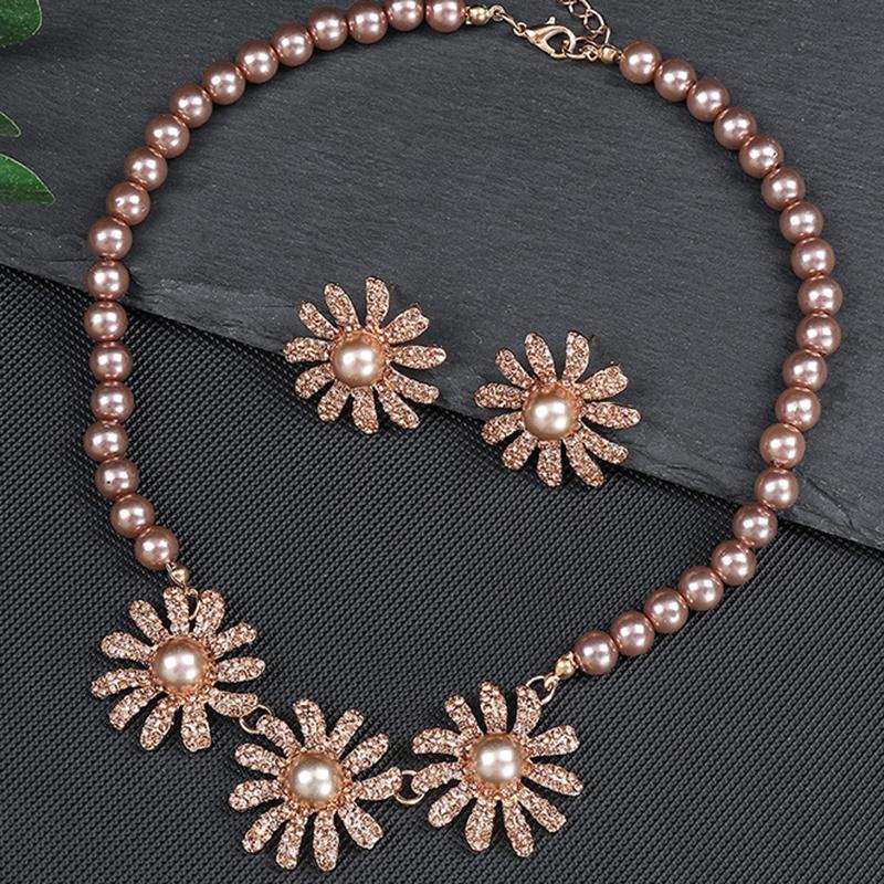 3pcs Draweye Flowers Zircon Sets Zircons Evening Partyy Wedding Bridual Earrings for Women Vintage Fashion Elegant