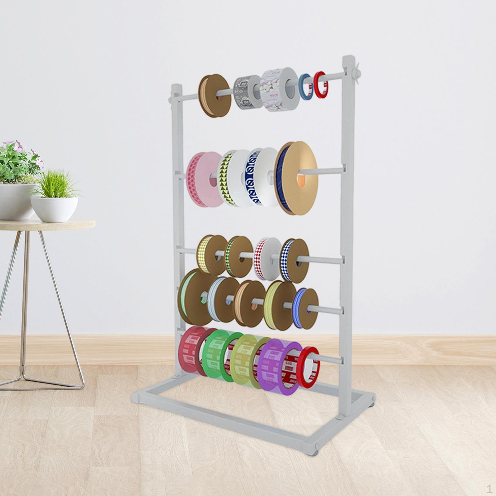 

Органайзер для лент 5-ярусная полка для демонстрации катушек с проволокой Металлическая стойка для кондитерской, швейной или рукодельной комнаты белый