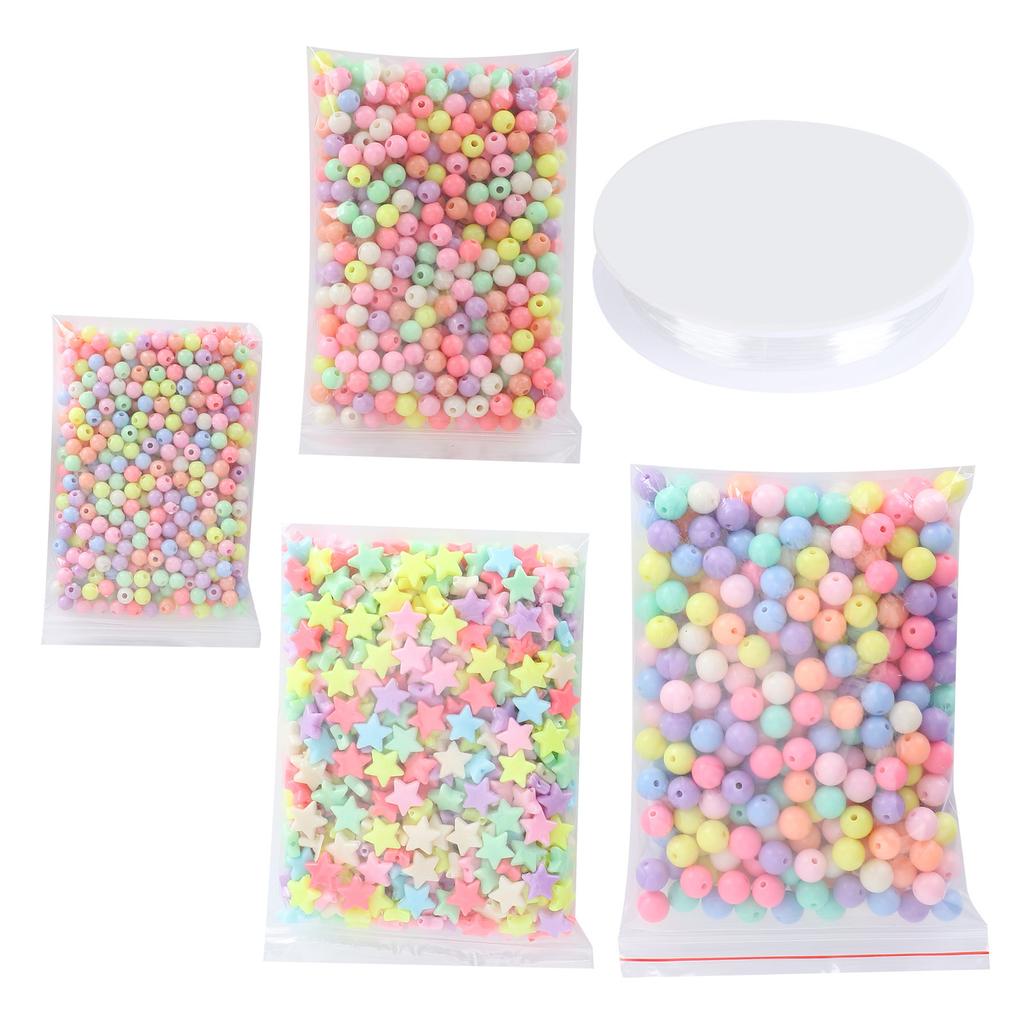 Round Beads Colorful FivePointed Star Handmade Bit DIY Crafts Supplies 6mm 8mm 10mm