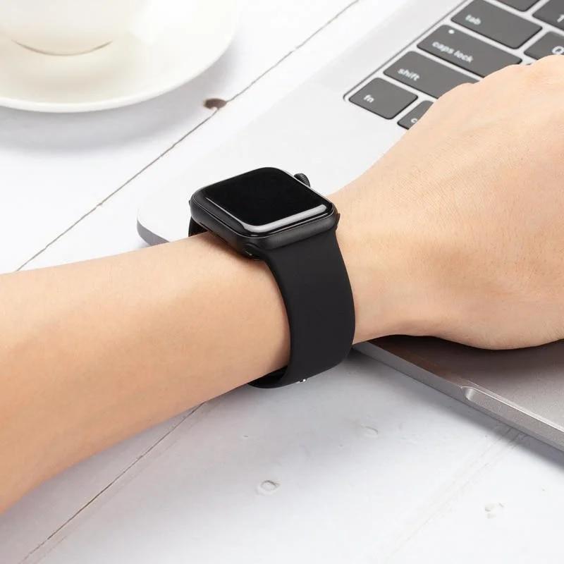Band for apple watch strap 44mm 40mm 45mm 49mm 41mm 42mm silicone correas bracelet iwatch series 6 7 8 9 ultra 2 se 3 10 11 46mm