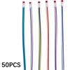 50PCS Soft Twistable Pencils Safe PVC Materials Great For Students Artists Classroom Supplies Colorful Striped Pattern