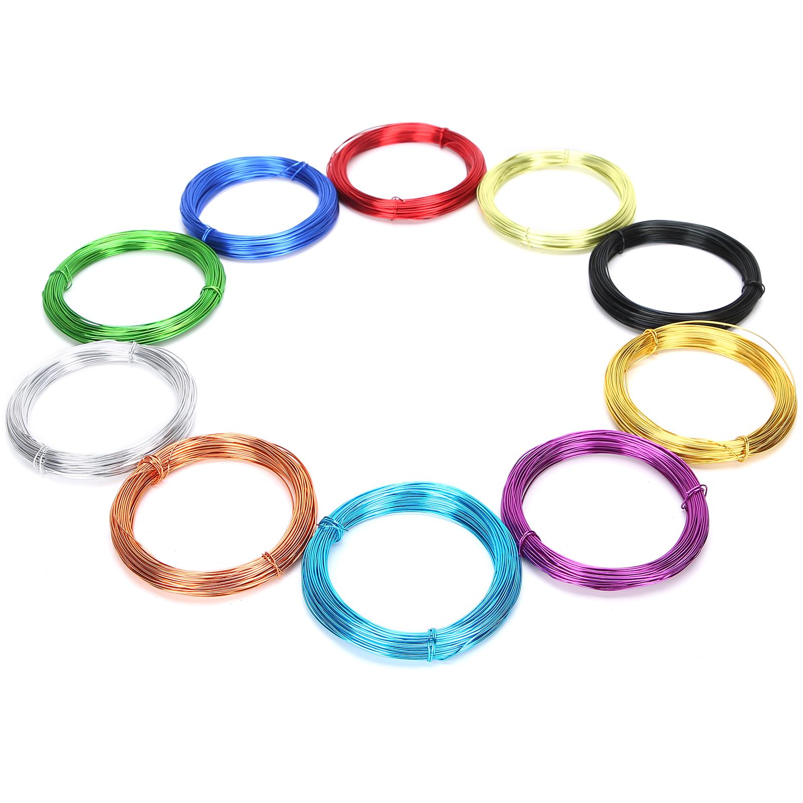 

10 рулонів кольорового алюмінієвого дроту, оксидованого, гнучкого, для плетіння велосипедних форм, DIY-виробів, 0,8 мм