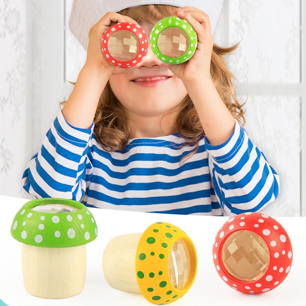 Wooden Kaleidoscope Toys Puzzle Exploration Toys MultiAngle Mirror