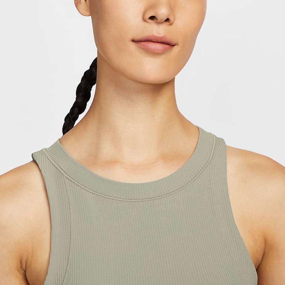 Nike Nk Inf Df Tank Wd Rib Solid Color Pullover Round Neck Sports Vest Women Tops Brown HF2766320