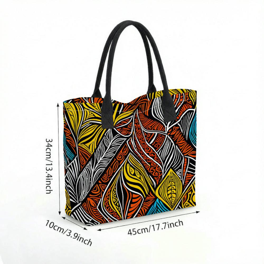 Ethnic Pattern Tote Bag Large Capacity Fashion Casual Shoulder Bag for Daily Use
