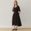 Bring My Things Loen Back Slit Flare Dress_2Color