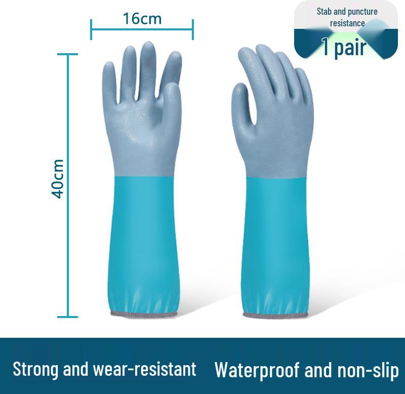 Anti-Slip Waterproof Gloves for Seafood Handling: Protects Against Crayfish, Shrimp, Crab, Fish Bites & Pricks