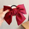 New Bow Ribbon Hair Clip Women Fashion Solid Bowknot Satin Hairpin Rubber Band Girls Ponytail Clip Hair Accessories
